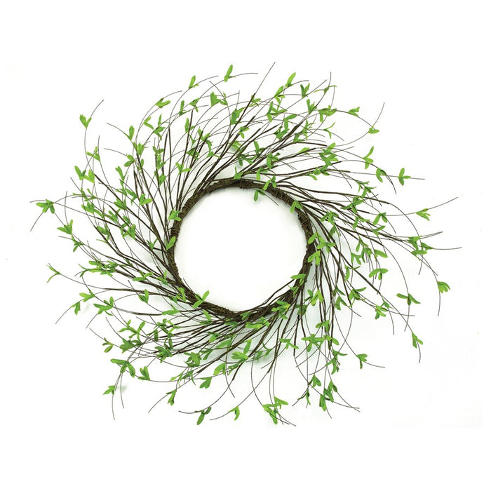 Melrose Mini Leaf Twig Wreath 22"D, Green - 96702DS