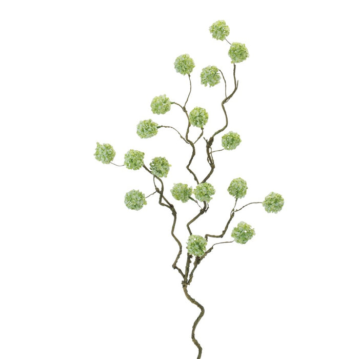 Melrose Snowball Floral Branch (Set of 6), Green - 96716DS