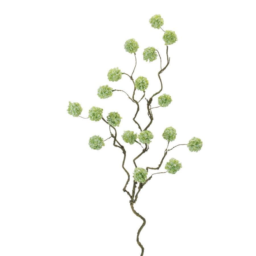 Melrose Snowball Floral Branch (Set of 6), Green - 96716DS