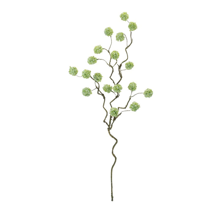 Melrose Snowball Floral Branch (Set of 6), Green