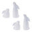 Melrose Carved Bunny Figurine (Set of 4), White/Pink