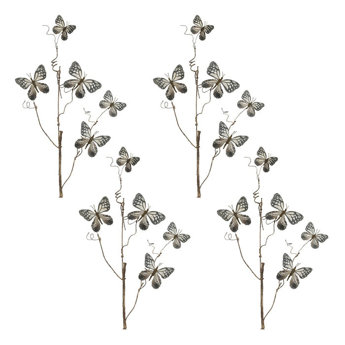 Melrose Butterfly Twig Spray (Set of 4), Blue/White