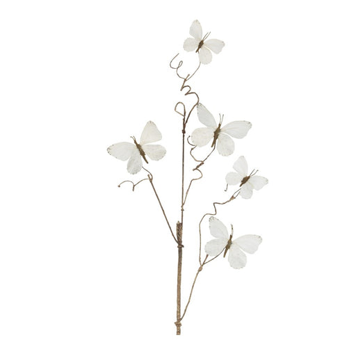Melrose Butterfly Twig Spray (Set of 4), White - 96810DS