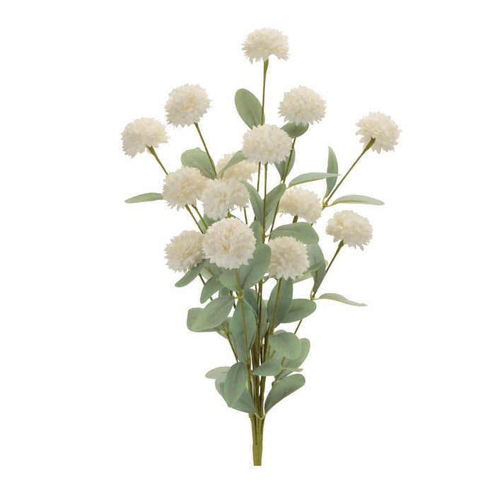 Melrose Mini Mum Floral Bush (Set of 4), White/Green - 96822DS