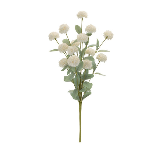 Melrose Mini Mum Floral Bush (Set of 4), White/Green