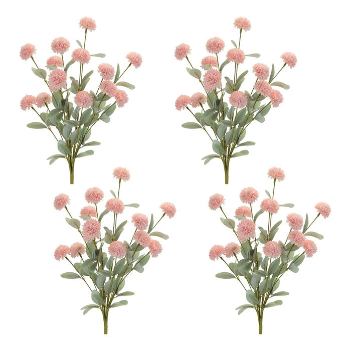 Melrose Mini Mum Floral Bush (Set of 4), Pink/Green