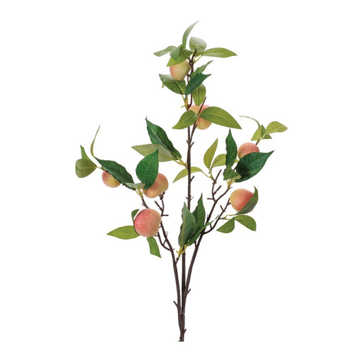 Melrose Peach Fruit Foliage Branch (Set of 6), Pink/Green - 96883DS