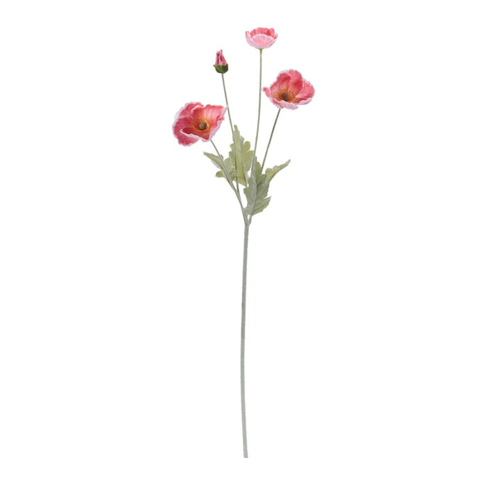 Melrose Poppy Floral Spray (Set of 6), Red/Green