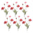 Melrose Poppy Floral Spray (Set of 6), Red/Green