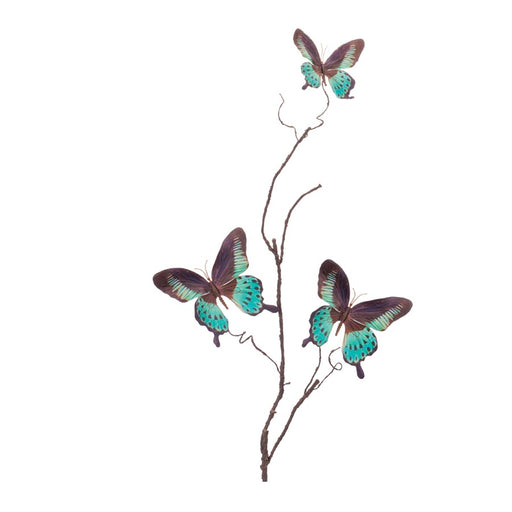 Melrose Butterfly Twig Spray (Set of 6), Blue/Black - 96973DS
