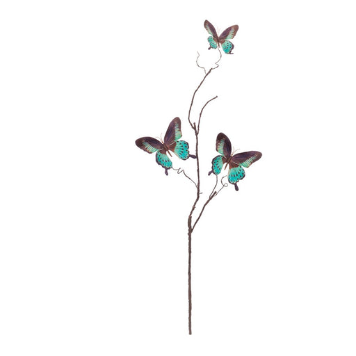 Melrose Butterfly Twig Spray (Set of 6), Blue/Black