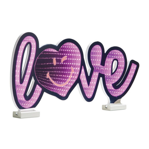 Melrose Smiley Love Ekkolight 23.5"L x 11"H Acrylic UL Plug, Pink - 99048DS