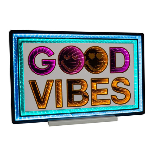 Melrose Smiley Good Vibes Ekkolight 23.5"Lx15"H UL Plug, Blue/Orange - 99049DS
