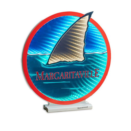 Melrose Margaritaville Shark Fin Ekkolight 16"H UL Plug, Blue/Red - 99054DS