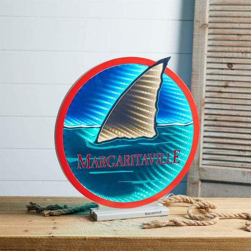 Melrose Margaritaville Shark Fin Ekkolight 16"H, Blue/Red