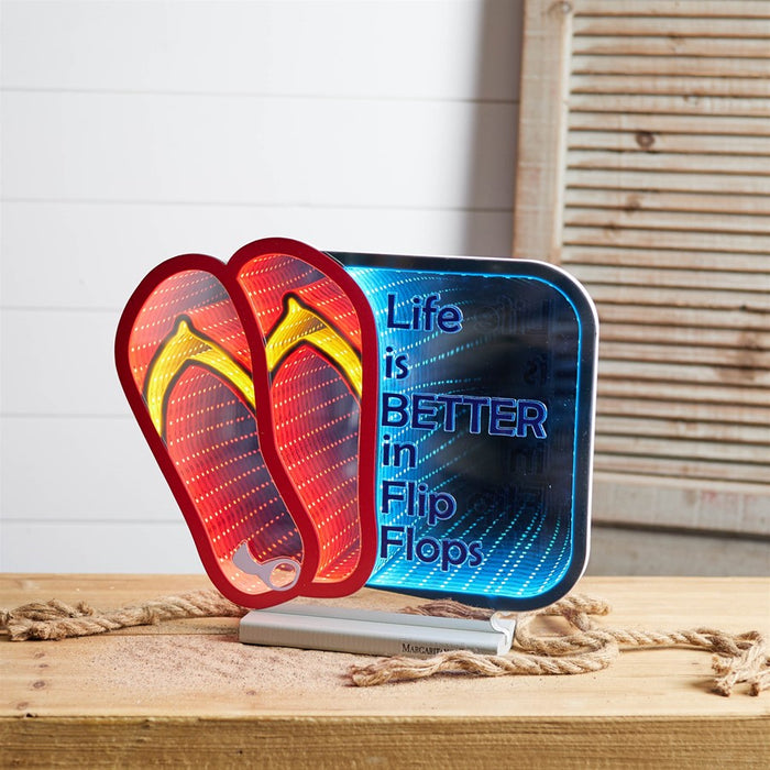 Melrose Margaritaville Flip Flop Ekkolight 12"H, Red/Blue