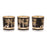 Melrose Mossy Oak Votive (Set of 3) 3"D x 3"H Glass, Black/Gold - 99060DS