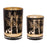 Melrose Mossy Oak Candle Holder (Set of 2) Glass, Black/Gold - 99061DS