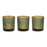 Melrose Mossy Oak Votive (Set of 3) 3"D x 3"H Glass, Green/Gold - 99062DS
