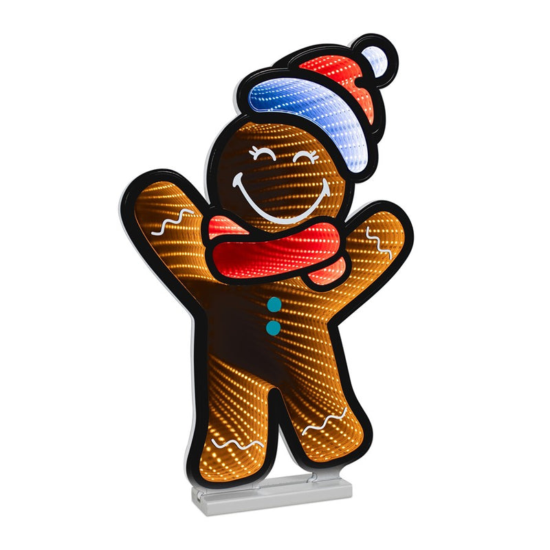 Melrose Smiley Gingerbread Man Ekkolight 24"H UL Plug, Brown/Red/White - 99082DS