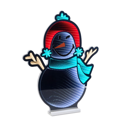 Melrose Smiley Snowman Ekkolight 24"H Acrylic UL Plug, White/Green/Red - 99083DS