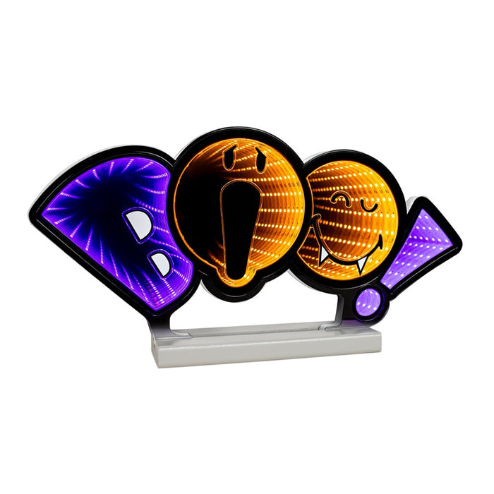 Melrose Smiley BOO Ekkolight 16"L x 8"H Acrylic UL Plug, Orange/Purple - 99090DS