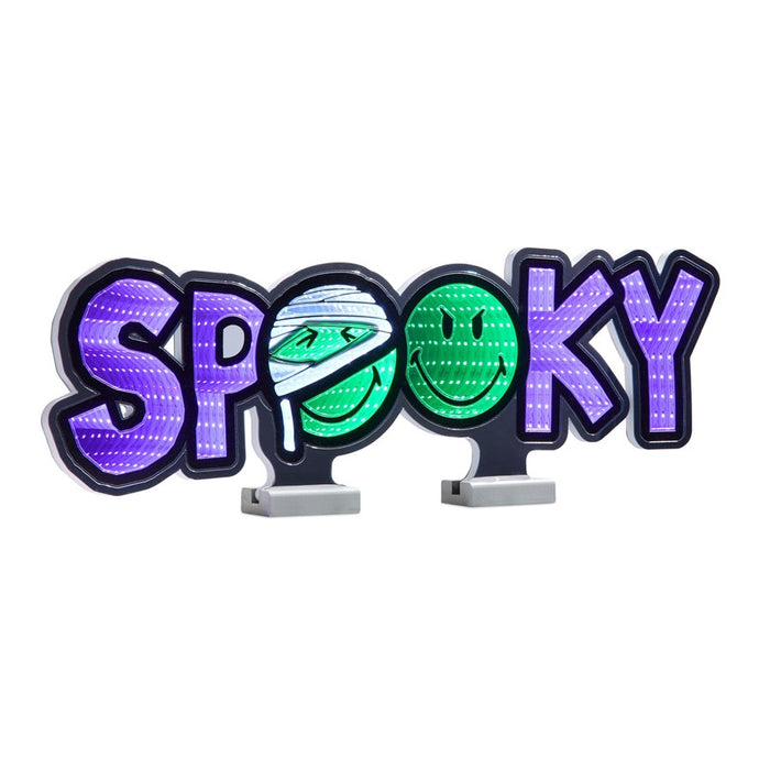 Melrose Smiley SPOOKY Ekkolight 24"L x 8"H UL Plug, Pruple/Green/White - 99091DS
