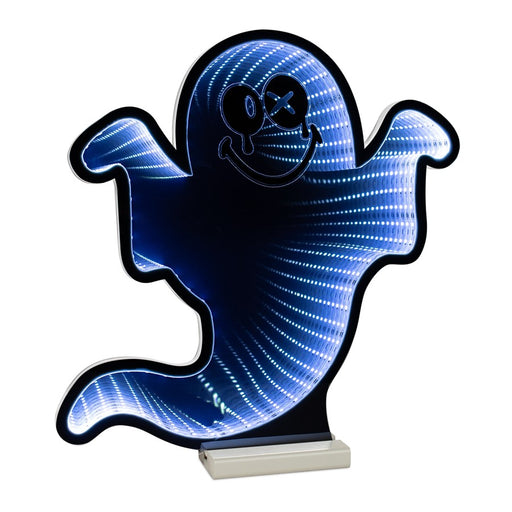 Melrose Smiley Ghost Ekkolight 15.5"H Acrylic UL Plug, White/Black - 99092DS