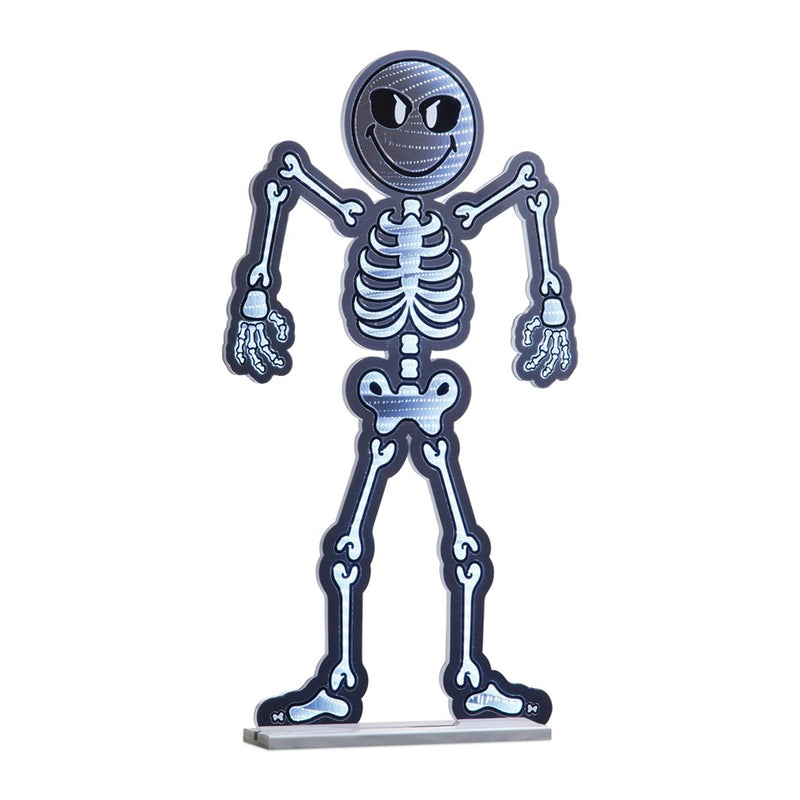 Melrose Smiley Skeleton Ekkolight 36"H Acrylic UL Plug, White/Black - 99093DS