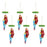 Melrose Margaritaville Parrot Ornament (Set of 6) 5.75", Red