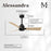 Matthews Fan Alessandra 42" 3 Blade Ceiling Fan, Matte Black