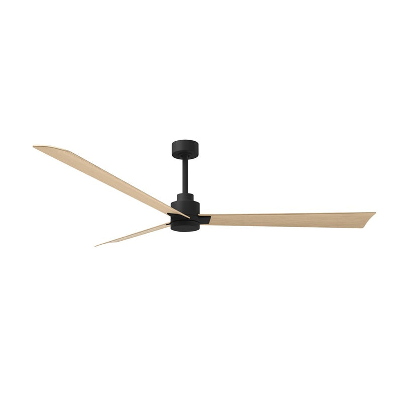 Matthews Fan Alessandra 72in 3-Blade Ceiling Fan | Transitional Matte Black and Light Maple ABS | Outdoor Patio & Covered Porch | Model AK-BK-LM-72