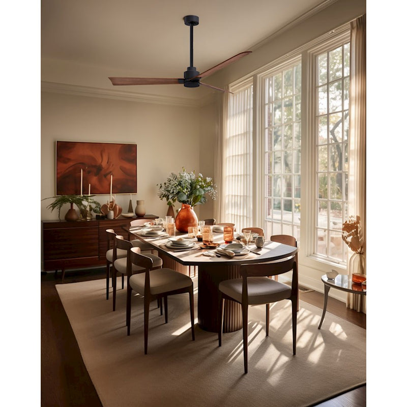 Matthews Fans Alessandra 72in 3-Blade Ceiling Fan | Transitional Textured Bronze and Walnut ABS | Great Room & Patio | Model AK-TB-WN-72