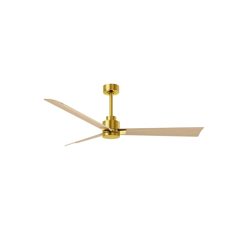 Matthews Fan Alessandra 56in 3-Blade Ceiling Fan | Brushed Brass and Light Maple ABS | Great Rooms & Covered Patios | Model AK-BRBR-LM-56