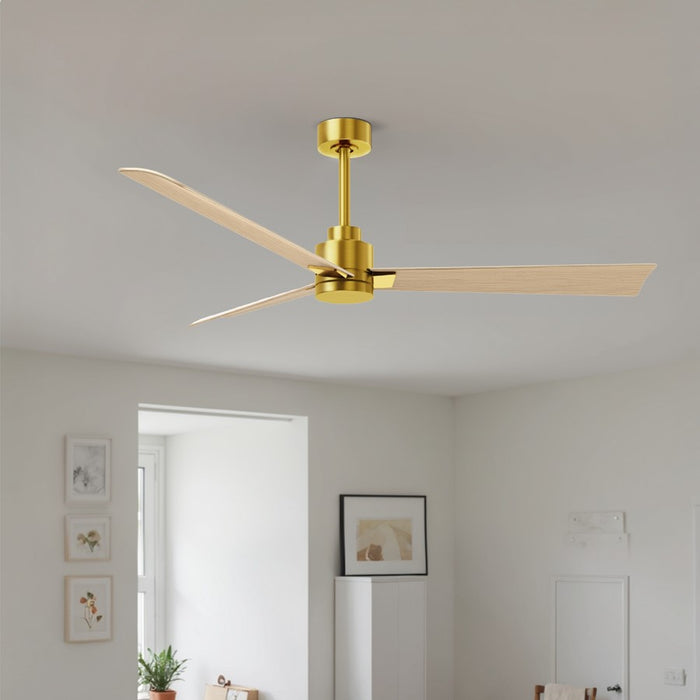 Matthews Fan Alessandra 56" 3 Blade Ceiling Fan, Brushed Brass
