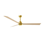 Matthews Fan Alessandra 72" 3 Blade Ceiling Fan, Brushed Brass - AK-BRBR-LM-72