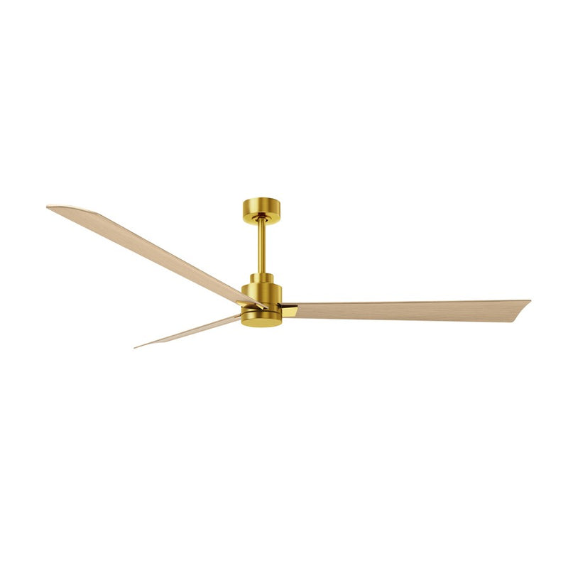 Matthews Fan Alessandra 72in 3-Blade Ceiling Fan | Brushed Brass and Light Maple ABS | Great Rooms & Covered Patios | Model AK-BRBR-LM-72