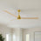 Matthews Fan Alessandra 72" 3 Blade Ceiling Fan, Brushed Brass
