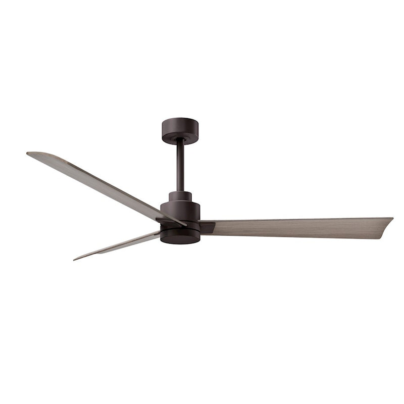 Matthews Fans Alessandra 56in 3-Blade Ceiling Fan | Transitional Textured Bronze and Walnut ABS | Bedroom & Living Room | Model AK-TB-WN-56