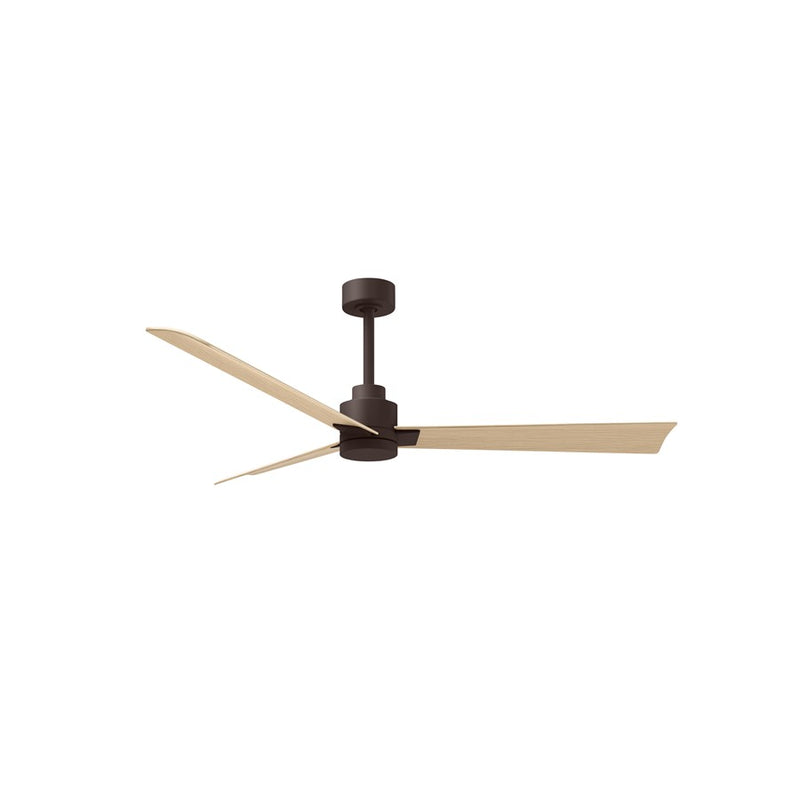 Matthews Fans Alessandra 56in 3-Blade Ceiling Fan | Transitional Textured Bronze and Light Maple ABS | Living Room & Covered | Model AK-TB-LM-56