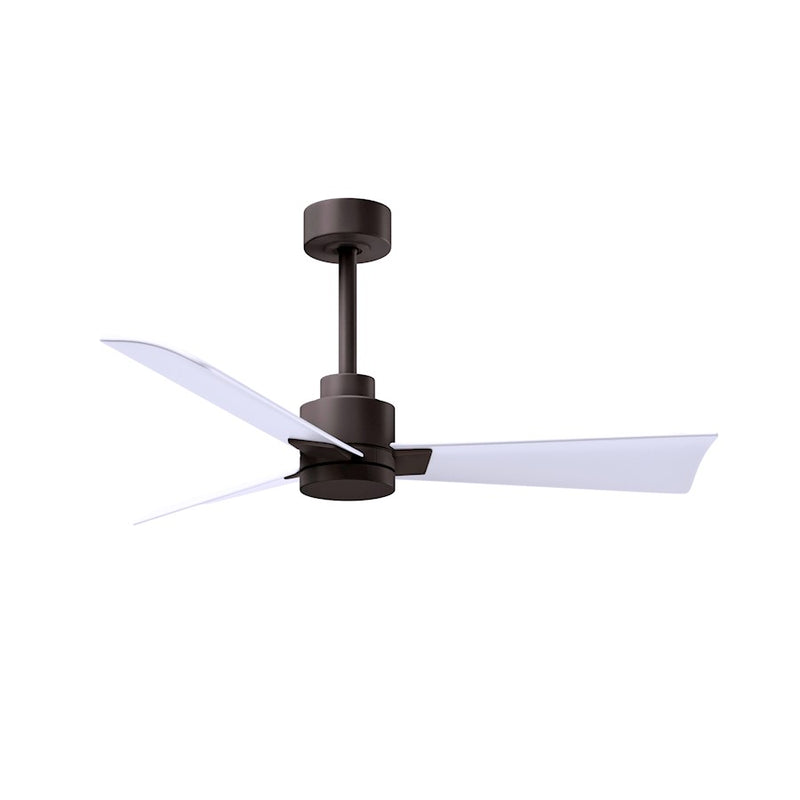 Matthews Fans Alessandra 42in 3-Blade Ceiling Fan | Transitional Textured Bronze and Walnut ABS | Bedroom & Living Room | Model AK-TB-WN-42