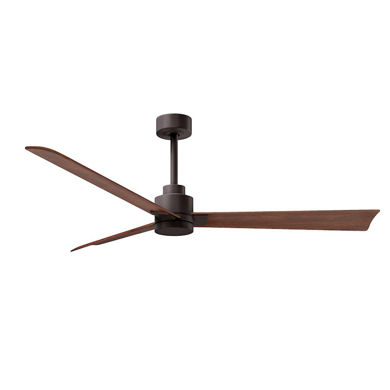 Matthews Fans Alessandra 56in 3-Blade Ceiling Fan | Transitional Textured Bronze and Walnut ABS | Bedroom & Living Room | Model AK-TB-WN-56