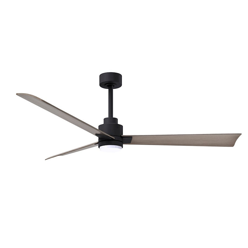 Matthews Fans Alessandra 56in 1-Light Ceiling Fan | Transitional Textured Bronze and Walnut ABS Blades | Living Room & Bedroom | Model AKLK-TB-WN-56