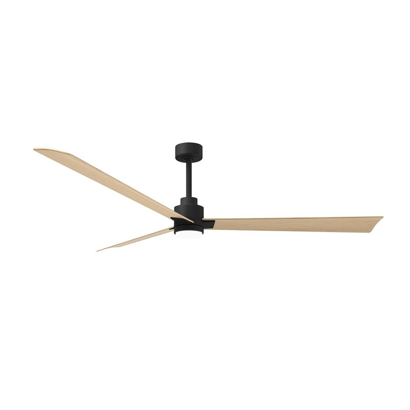 Matthews Fans Alessandra 72in 3-Blade Ceiling Fan | Transitional Matte Black and Light Maple ABS | Great Rooms & Covered Patios | Model AKLK-BK-LM-72