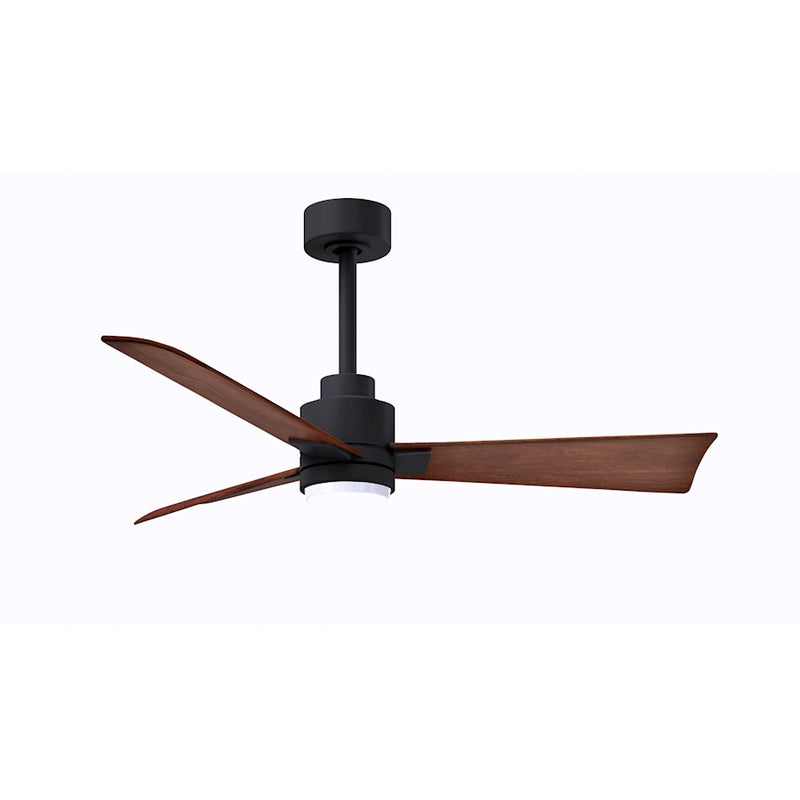 Matthews Fans Alessandra 42in 1-Light Ceiling Fan | Transitional Textured Bronze and Walnut ABS Blades | Bedroom & Office | Model AKLK-TB-WN-42