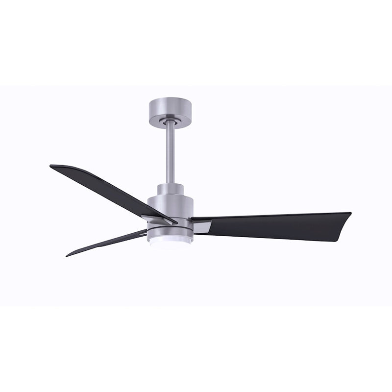Matthews Fans Alessandra 42in 1-Light Ceiling Fan | Transitional Textured Bronze and Walnut ABS Blades | Bedroom & Office | Model AKLK-TB-WN-42