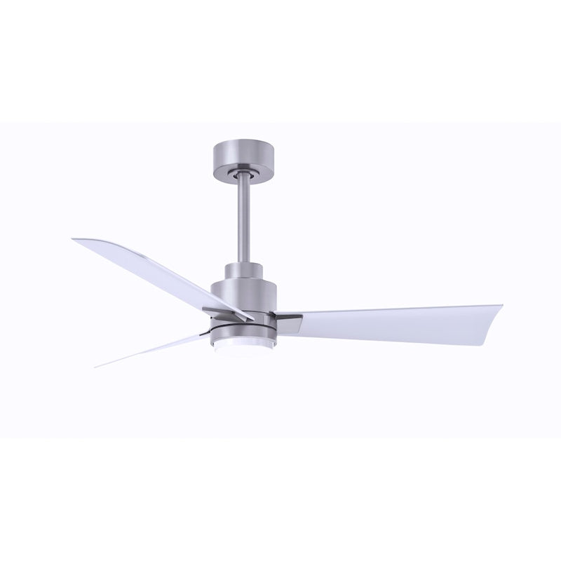 Matthews Fans Alessandra 42in 1-Light Ceiling Fan | Transitional Textured Bronze and Walnut ABS Blades | Bedroom & Office | Model AKLK-TB-WN-42