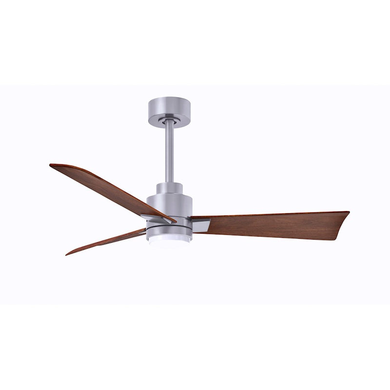 Matthews Fans Alessandra 42in 1-Light Ceiling Fan | Transitional Textured Bronze and Walnut ABS Blades | Bedroom & Office | Model AKLK-TB-WN-42