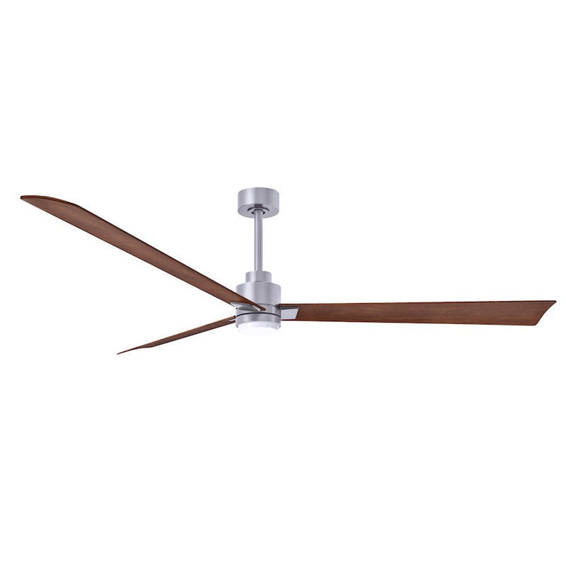 Matthews Fans Alessandra 72in 3-Blade Ceiling Fan | Transitional Textured Bronze and Walnut ABS | Living Room & Covered Patio | Model AKLK-TB-WN-72