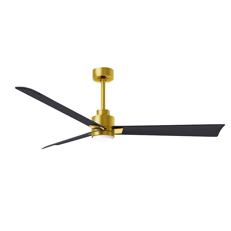 Matthews Fans Alessandra 56in 1-Light Ceiling Fan | Transitional Textured Bronze and Walnut ABS Blades | Living Room & Bedroom | Model AKLK-TB-WN-56